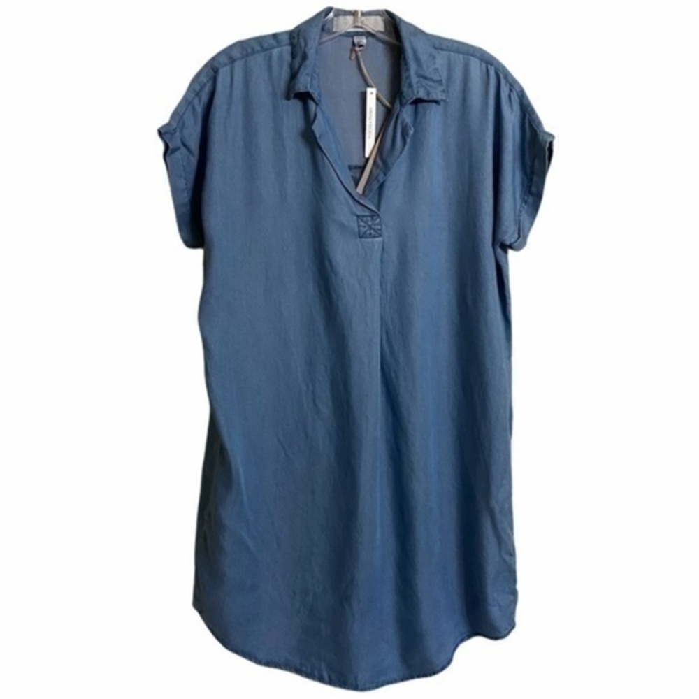 NWT Thread & Supply Chambray Denim Short Sleeve Tunic Dress Women Size XS